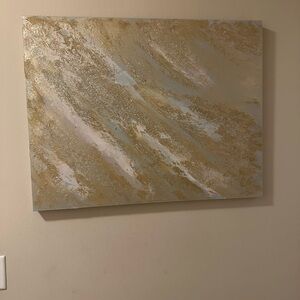 Kirklands Abstract Gold and Cream Wall Art